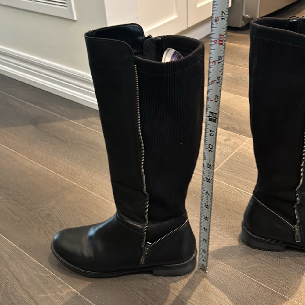 Remonte Black Leather & Stretch Tall Riding Boots EU 38 Classic Equine Style - Picture 17 of 17